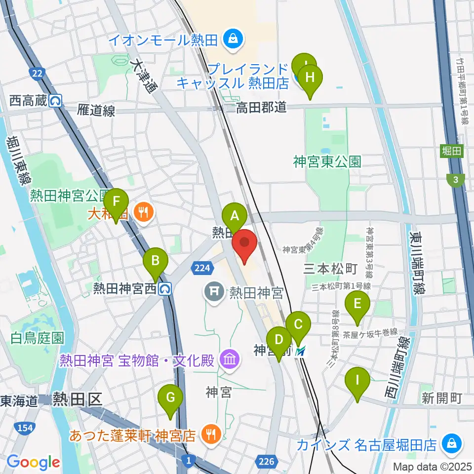 熱田文化小劇場周辺のコンビニエンスストア一覧地図