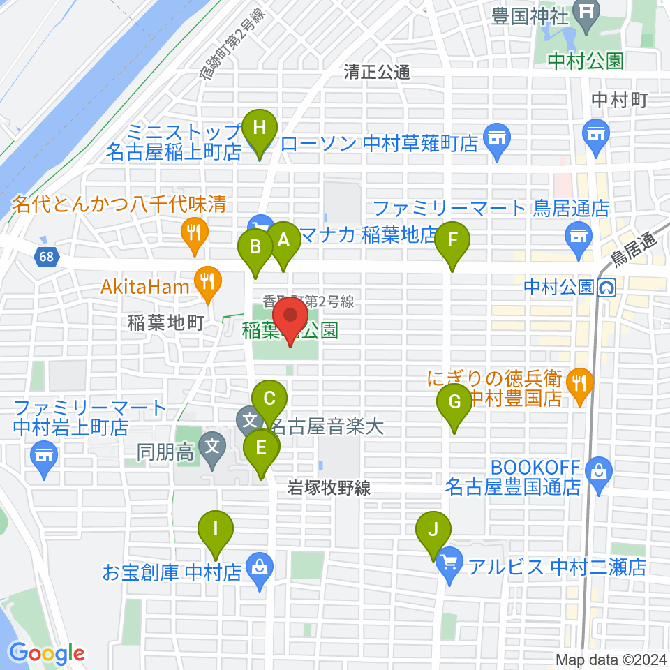 演劇練習館 アクテノン周辺のコンビニエンスストア一覧地図