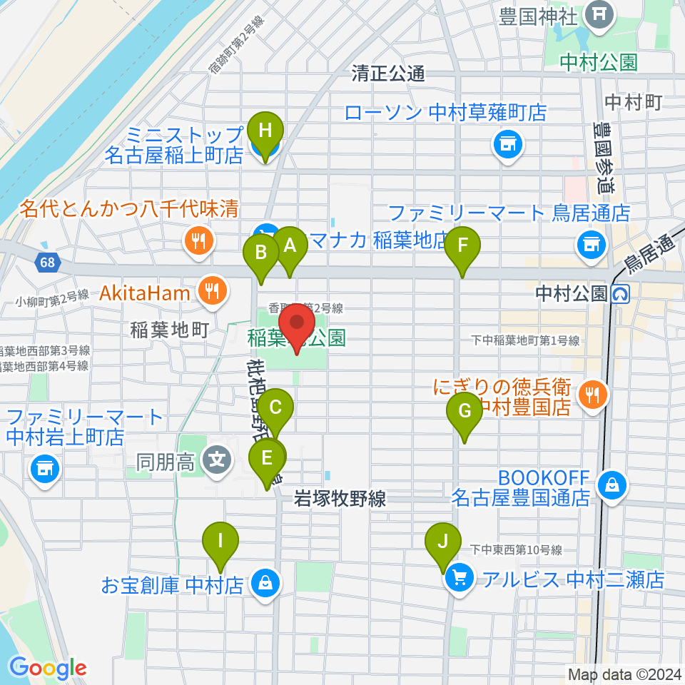 演劇練習館 アクテノン周辺のコンビニエンスストア一覧地図