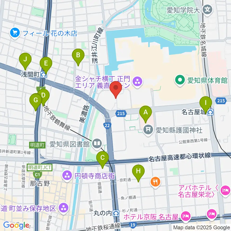 名古屋能楽堂周辺のコンビニエンスストア一覧地図