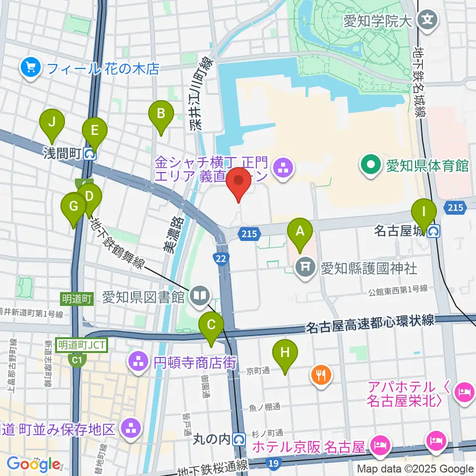 名古屋能楽堂周辺のコンビニエンスストア一覧地図