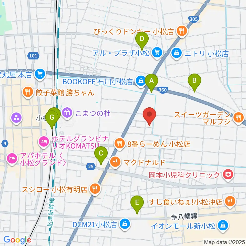 ロックスタジオFFBODY周辺のコンビニエンスストア一覧地図