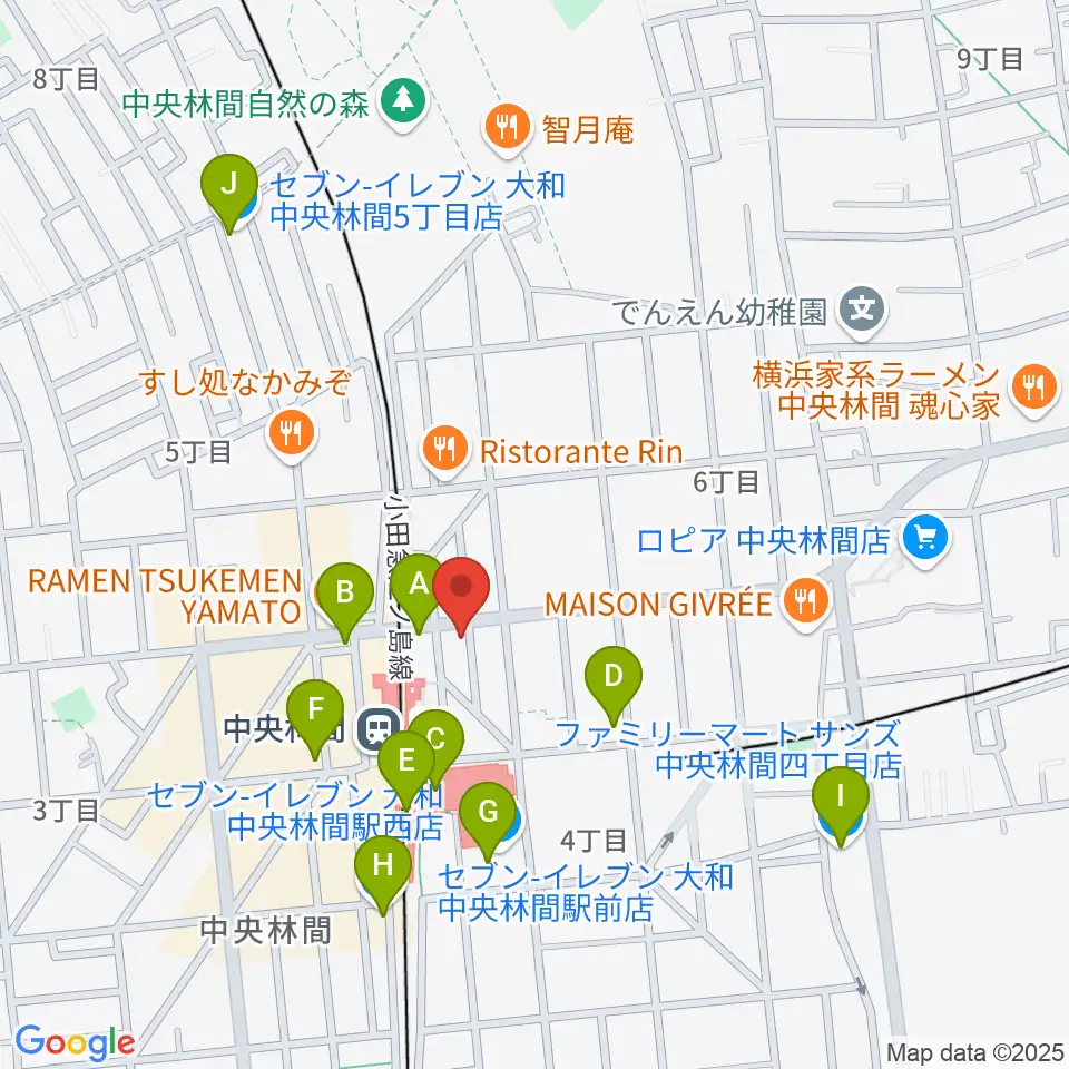 相模楽器 中央林間センター周辺のコンビニエンスストア一覧地図