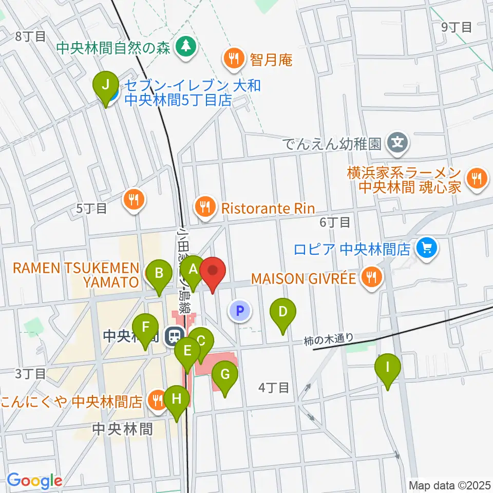 相模楽器 中央林間センター周辺のコンビニエンスストア一覧地図