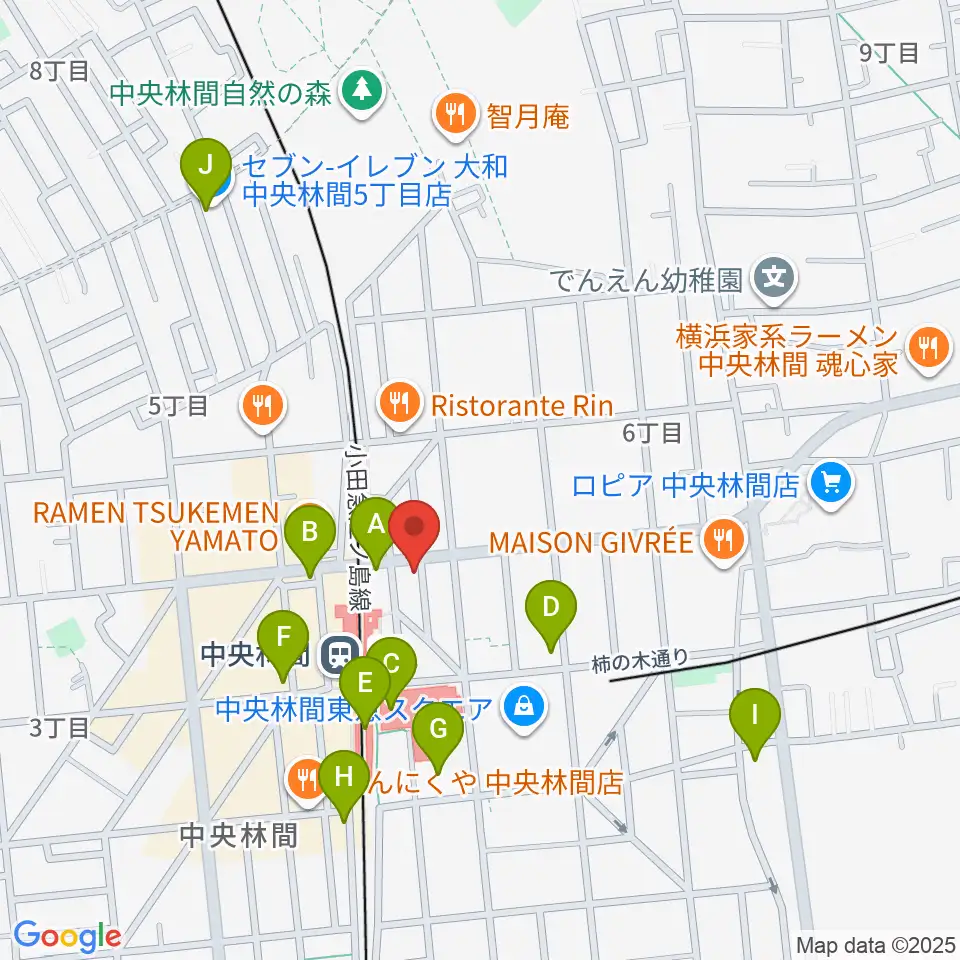 相模楽器 中央林間センター周辺のコンビニエンスストア一覧地図