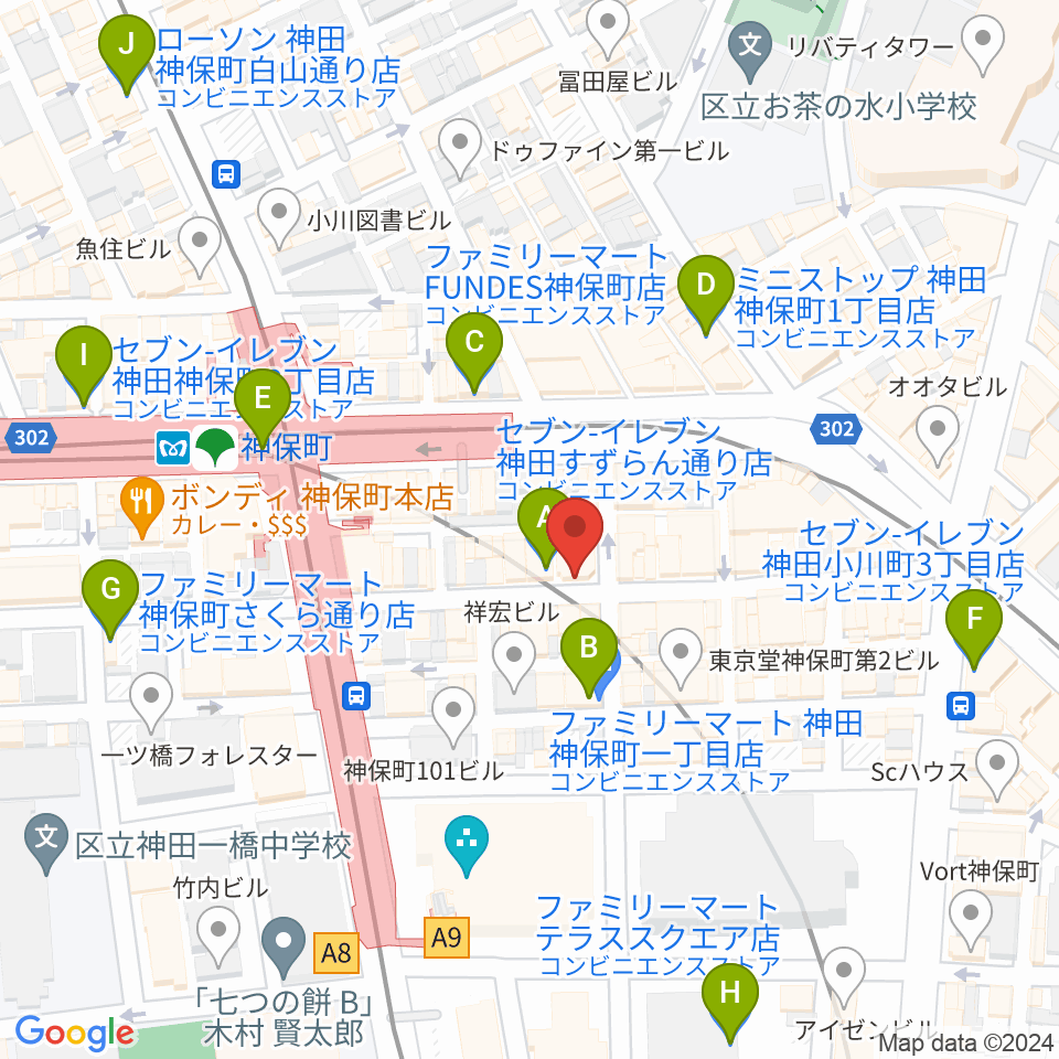 須賀楽器周辺のコンビニエンスストア一覧地図