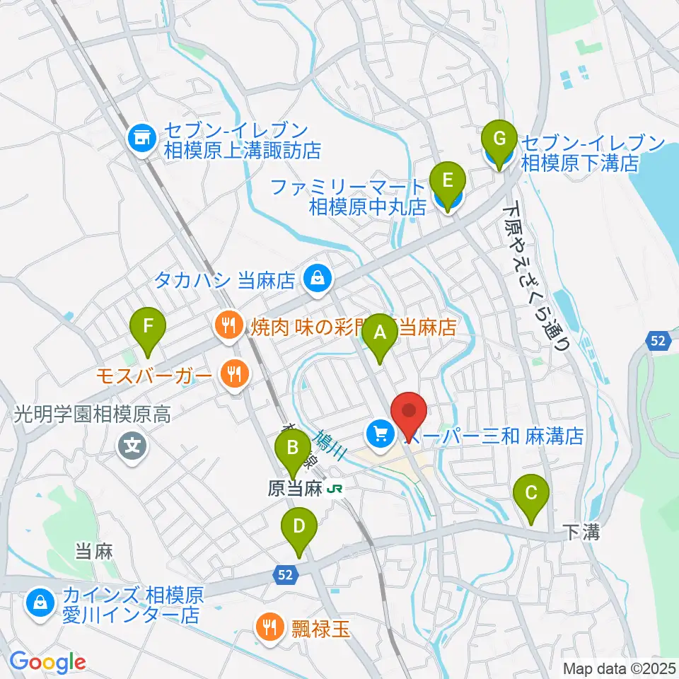 相模楽器 麻溝教室周辺のコンビニエンスストア一覧地図