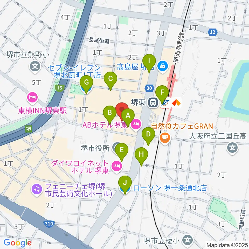 堺東Goith周辺のコンビニエンスストア一覧地図