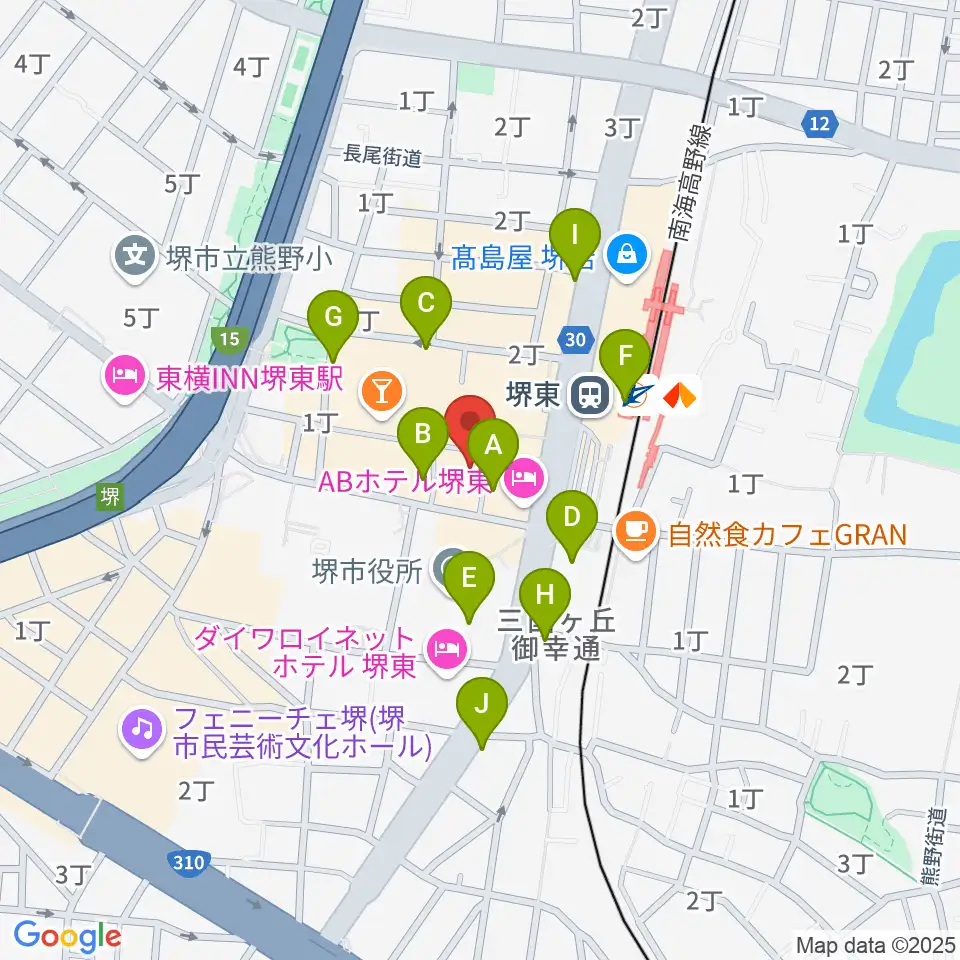 堺東Goith周辺のコンビニエンスストア一覧地図