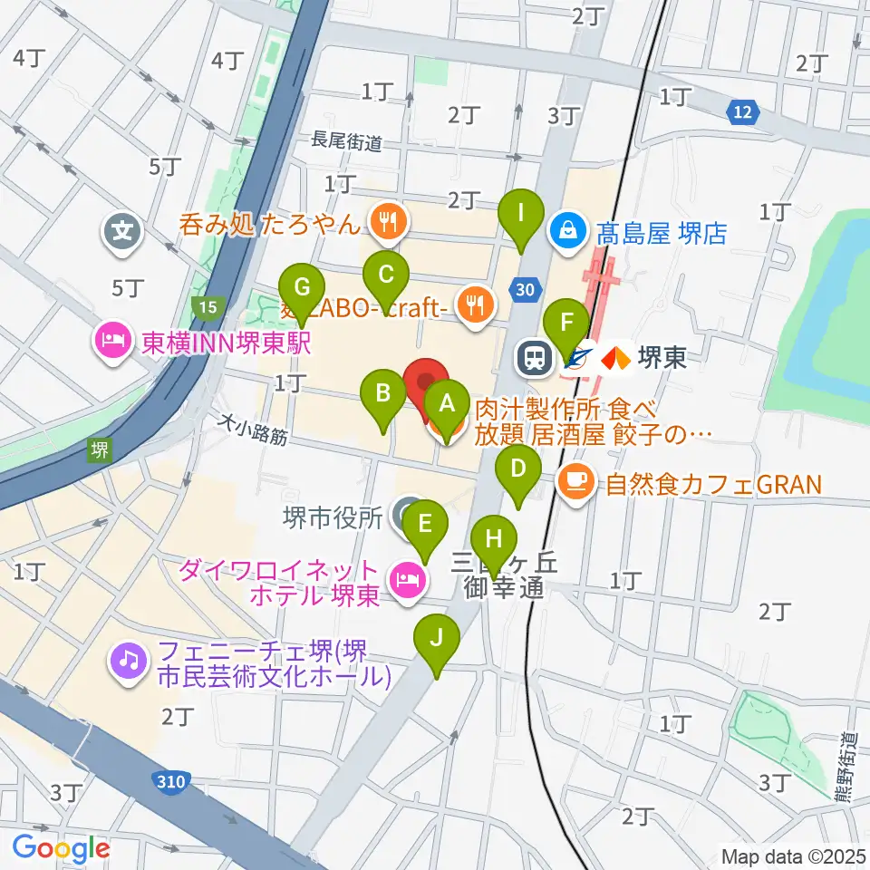 堺東Goith周辺のコンビニエンスストア一覧地図