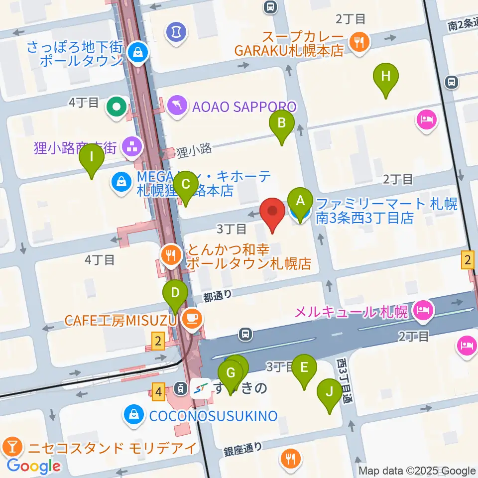 スタジオシーラカンス周辺のコンビニエンスストア一覧地図