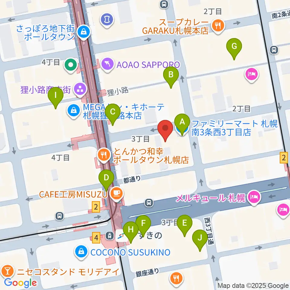 スタジオシーラカンス周辺のコンビニエンスストア一覧地図