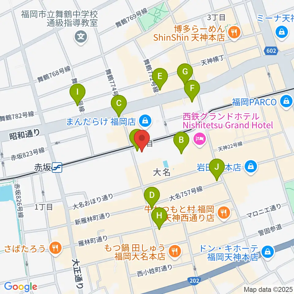 福岡Queblick周辺のコンビニエンスストア一覧地図