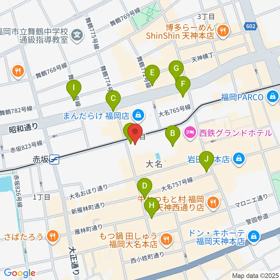 福岡Queblick周辺のコンビニエンスストア一覧地図