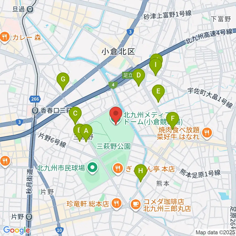 北九州メディアドーム周辺のコンビニエンスストア一覧地図