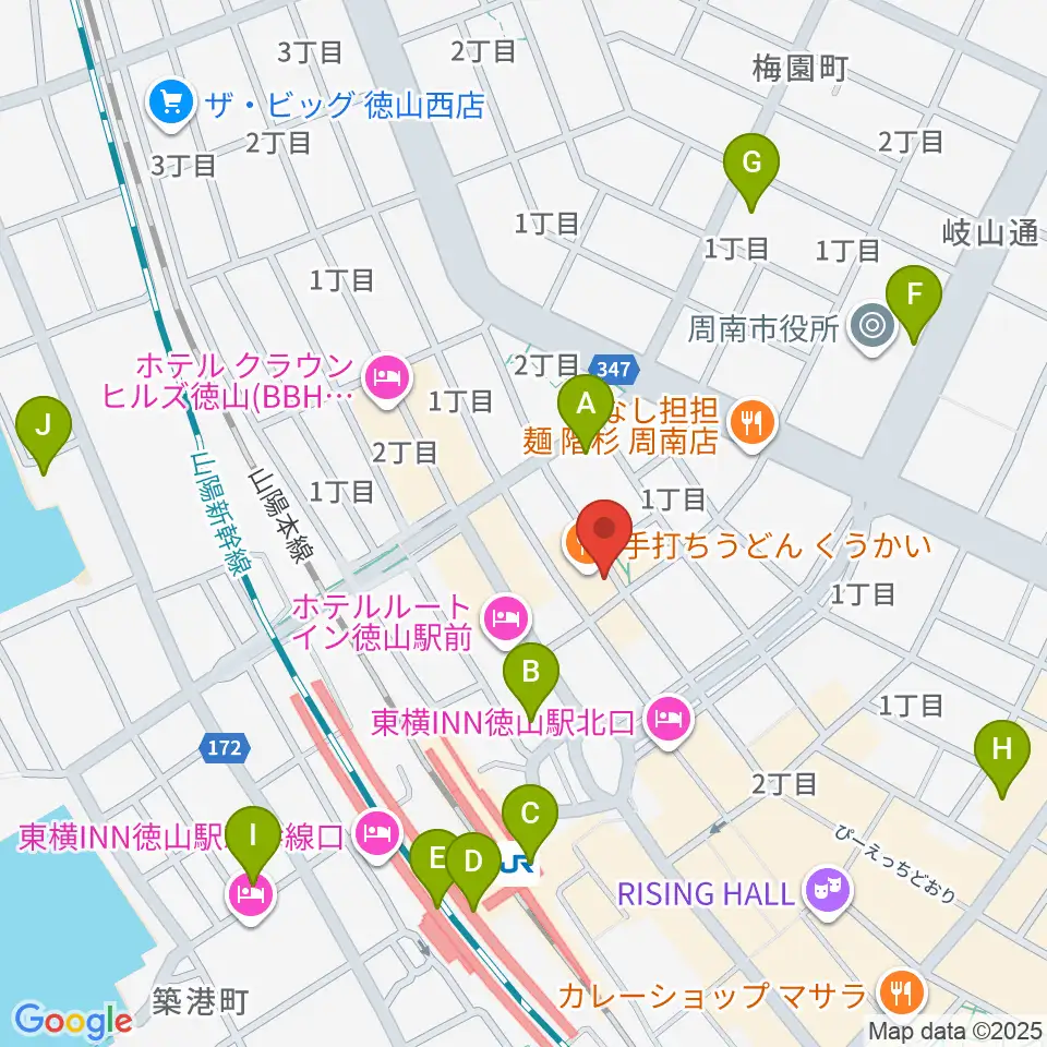 周南ガンボ周辺のコンビニエンスストア一覧地図