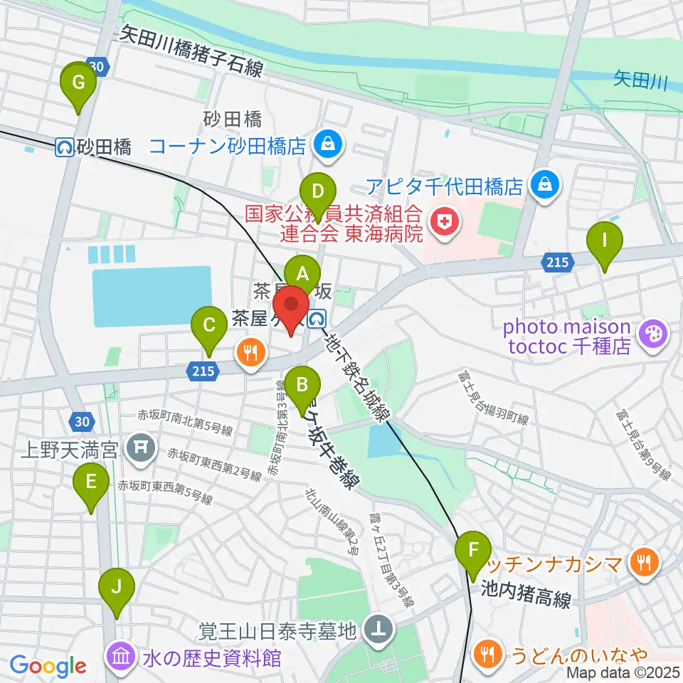 親和楽器 グランドピアノ練習室周辺のコンビニエンスストア一覧地図