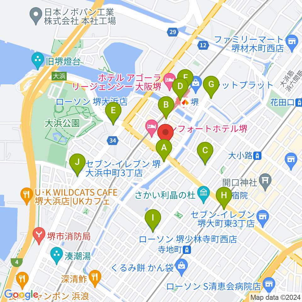 堺チクタク・スタジオNoi周辺のコンビニエンスストア一覧地図