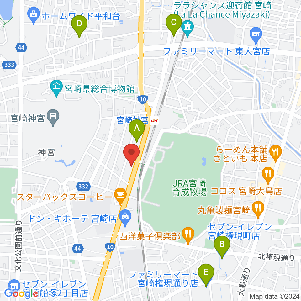 ユーイング スタジオ周辺のコンビニエンスストア一覧地図