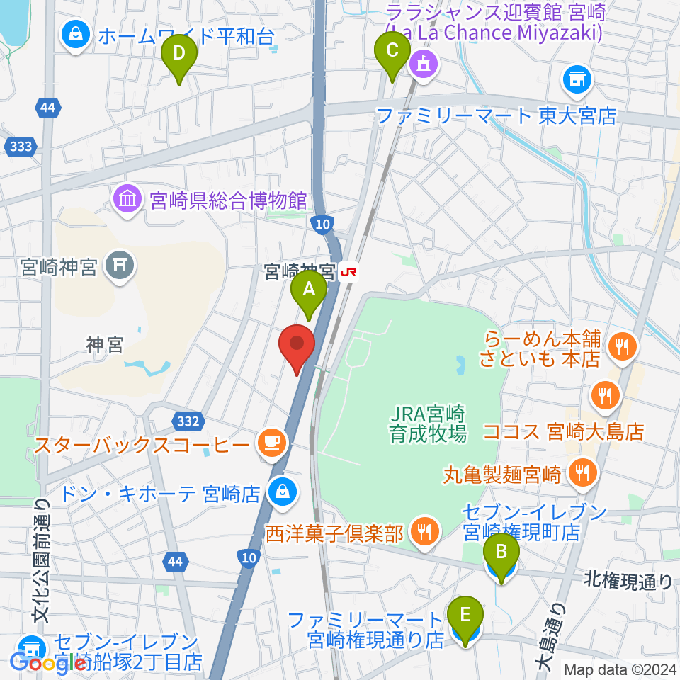 ユーイング スタジオ周辺のコンビニエンスストア一覧地図