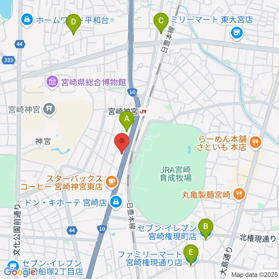 ユーイング スタジオ周辺のコンビニエンスストア一覧地図