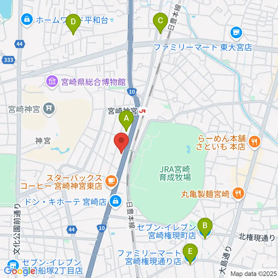 ユーイング スタジオ周辺のコンビニエンスストア一覧地図