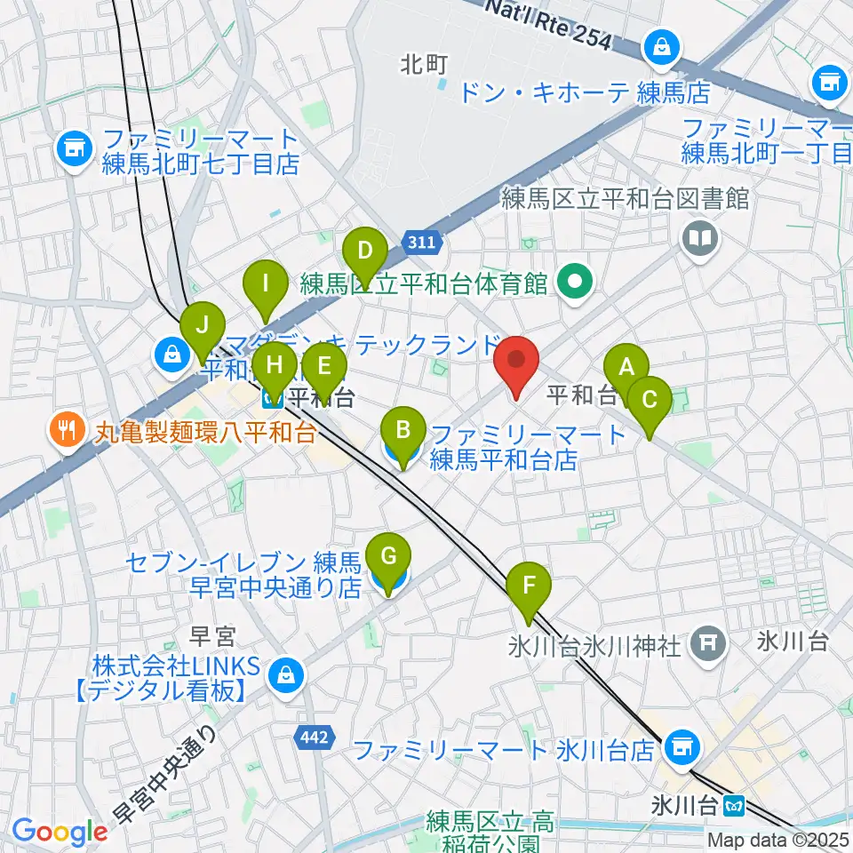 みつほし音楽教室周辺のコンビニエンスストア一覧地図