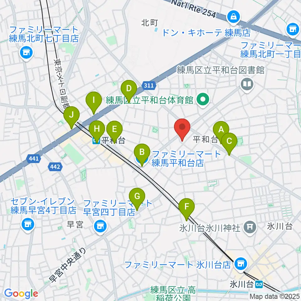 みつほし音楽教室周辺のコンビニエンスストア一覧地図
