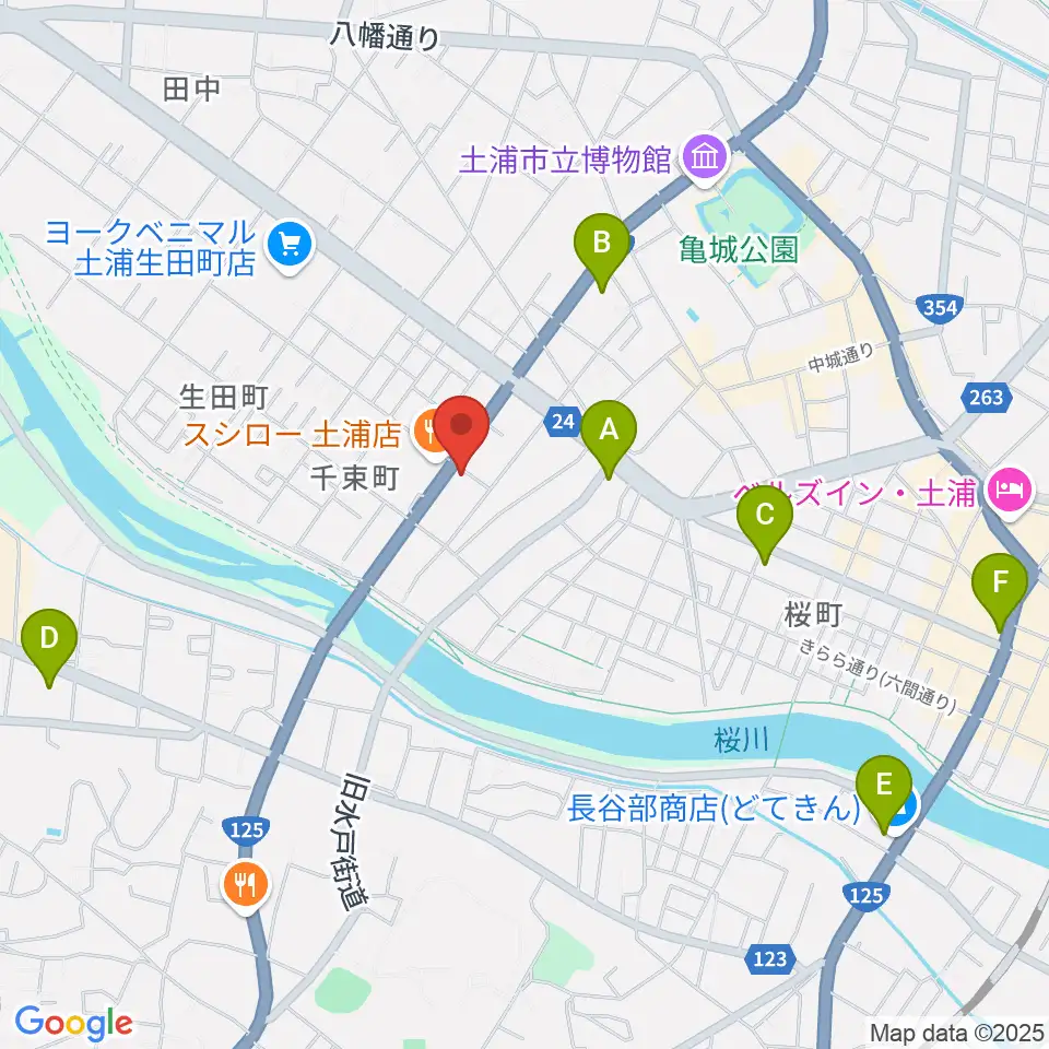 MUSIC PLANT土浦店周辺のコンビニエンスストア一覧地図