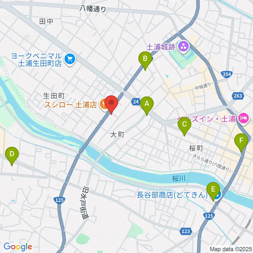 MUSIC PLANT土浦店周辺のコンビニエンスストア一覧地図