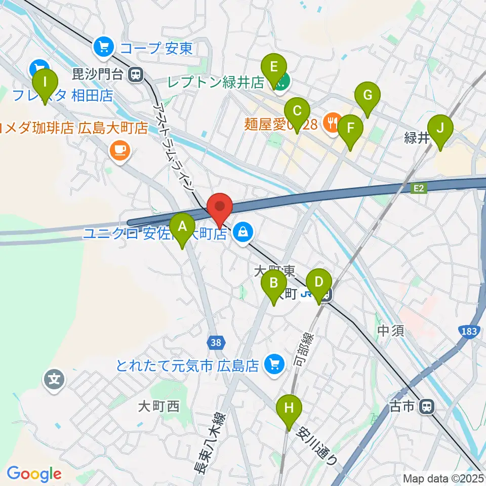 音楽館ピアノプラザ広島店周辺のコンビニエンスストア一覧地図