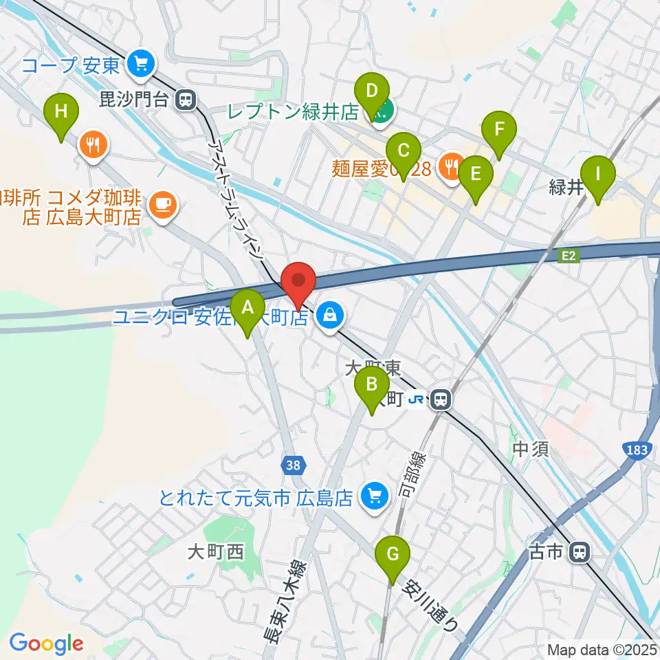 音楽館ピアノプラザ広島店周辺のコンビニエンスストア一覧地図