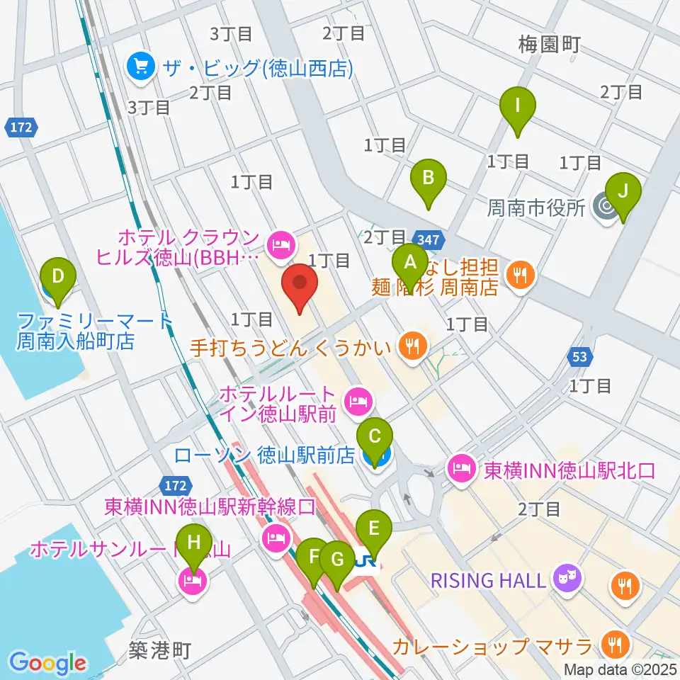 POPS-K 周南ロック館周辺のコンビニエンスストア一覧地図