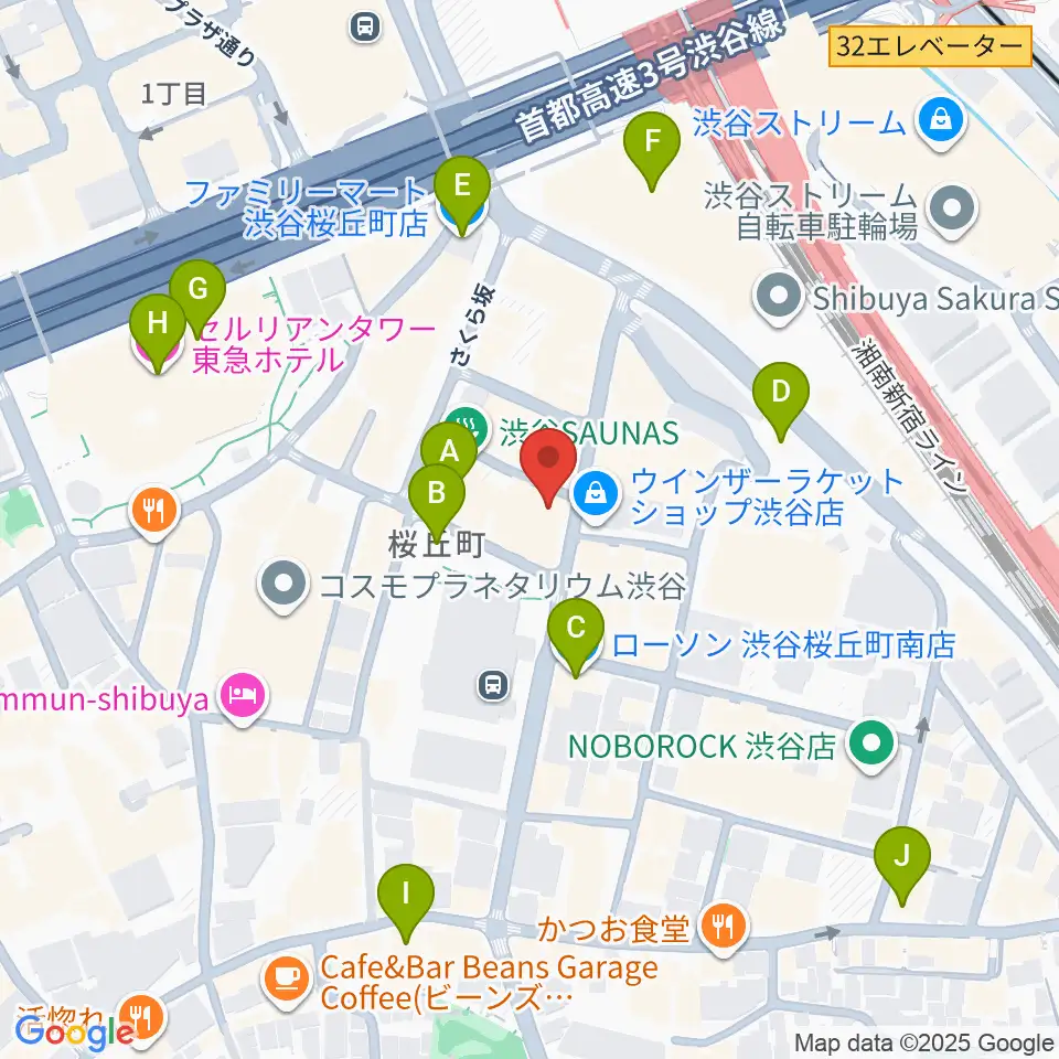 スタジオペンタ渋谷ジュークハウス周辺のコンビニエンスストア一覧地図