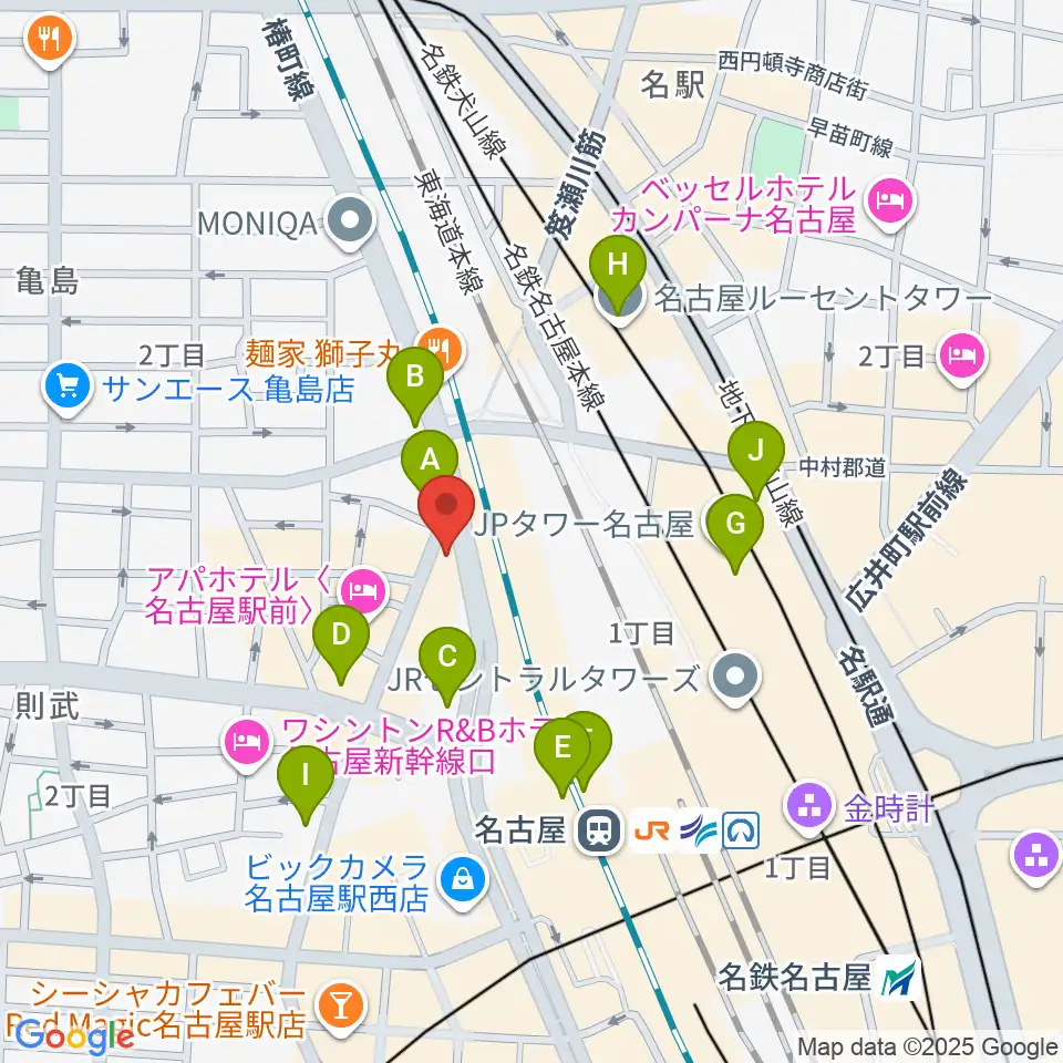 アイズボーカルスクール 名古屋駅前校周辺のコンビニエンスストア一覧地図