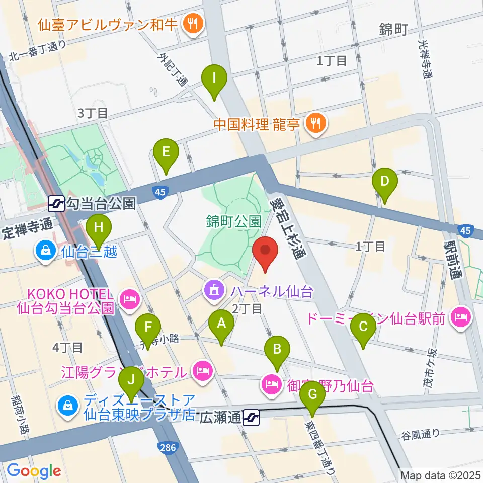 専門学校デジタルアーツ仙台周辺のコンビニエンスストア一覧地図
