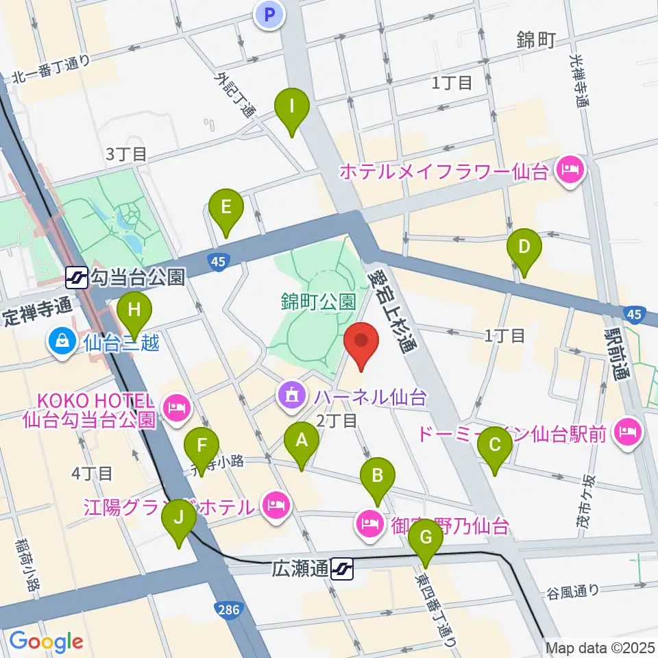 専門学校デジタルアーツ仙台周辺のコンビニエンスストア一覧地図