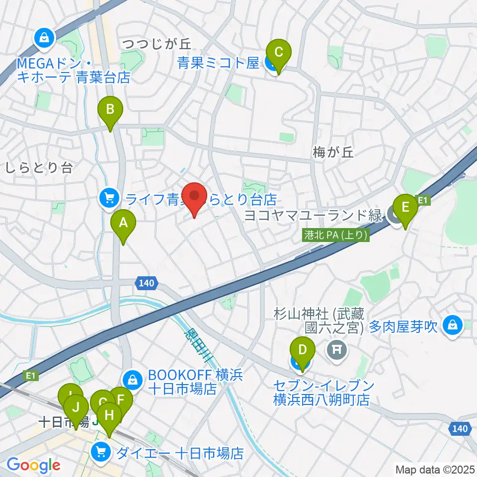 ピアノメンテナンス渡辺周辺のコンビニエンスストア一覧地図