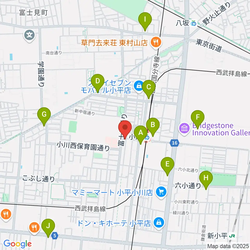 ステラ音楽教室 小川駅前教室周辺のコンビニエンスストア一覧地図