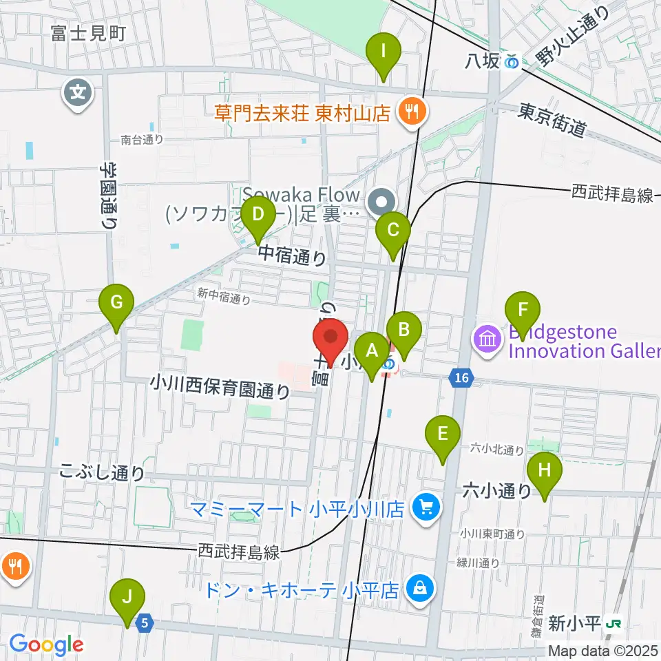 ステラ音楽教室 小川駅前教室周辺のコンビニエンスストア一覧地図