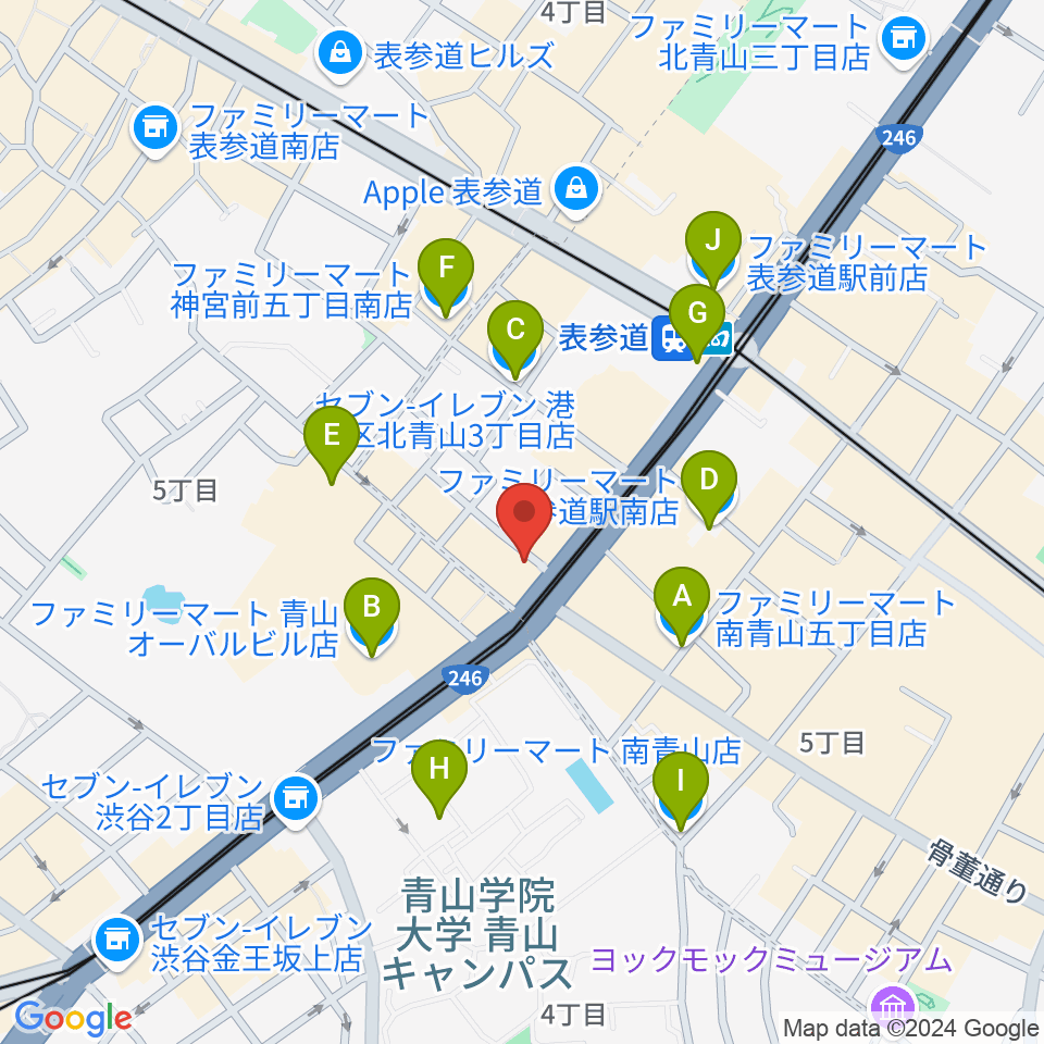 表参道クラシックスペース周辺のコンビニエンスストア一覧地図