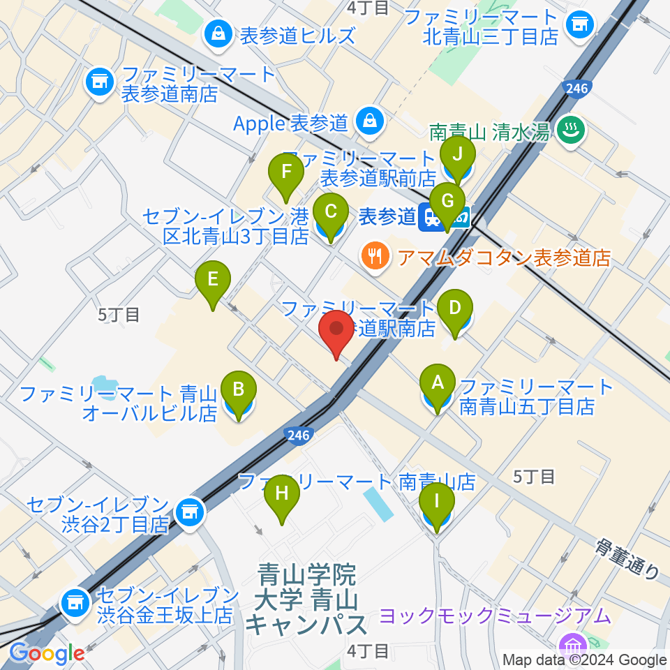 表参道クラシックスペース周辺のコンビニエンスストア一覧地図