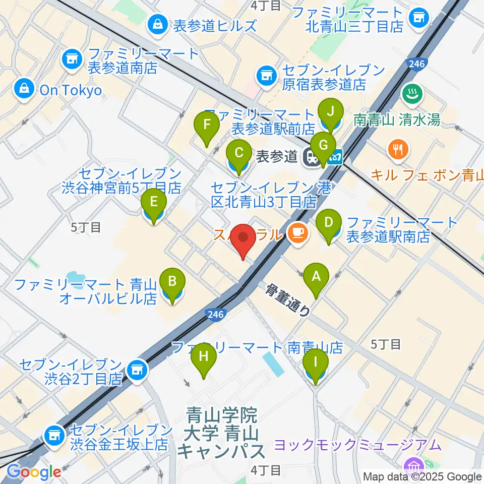 表参道クラシックスペース周辺のコンビニエンスストア一覧地図