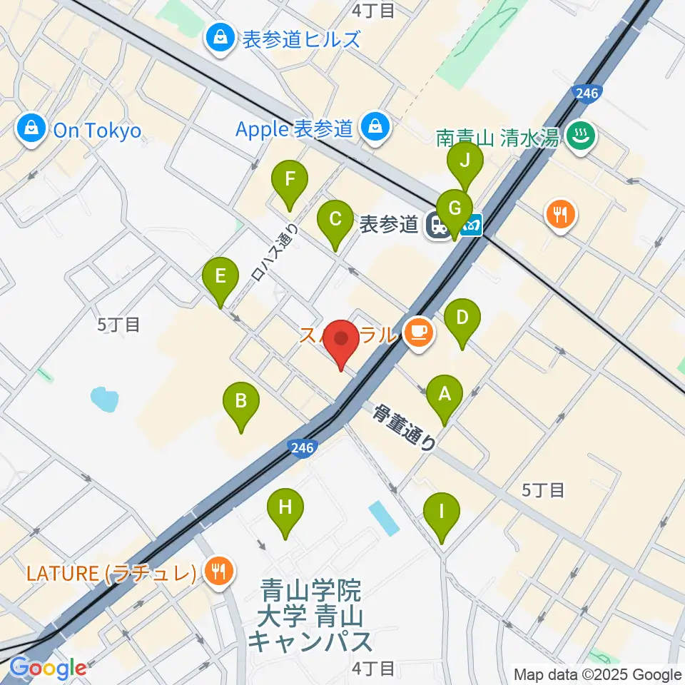 表参道クラシックスペース周辺のコンビニエンスストア一覧地図