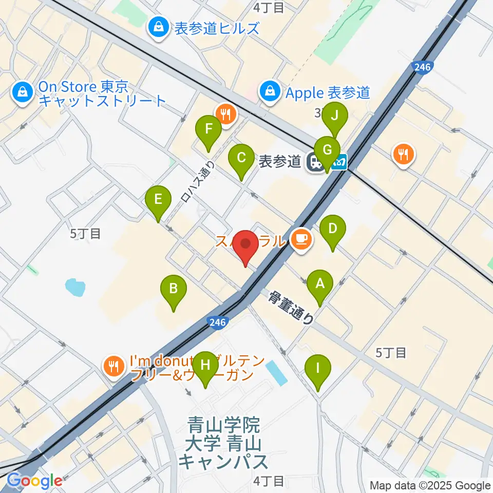 表参道クラシックスペース周辺のコンビニエンスストア一覧地図