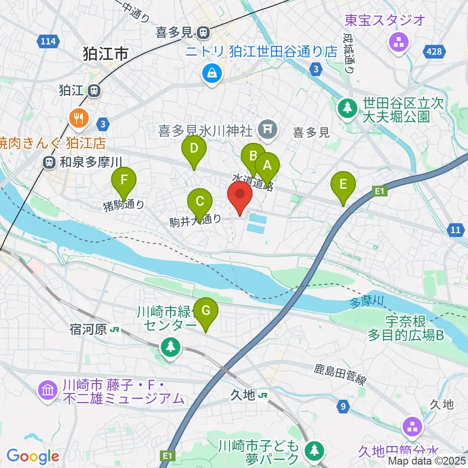いけだ音楽教室周辺のコンビニエンスストア一覧地図