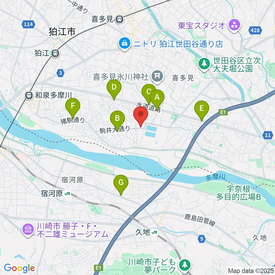 いけだ音楽教室周辺のコンビニエンスストア一覧地図