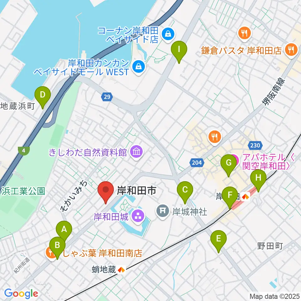 民の謡 岸和田店周辺のコンビニエンスストア一覧地図