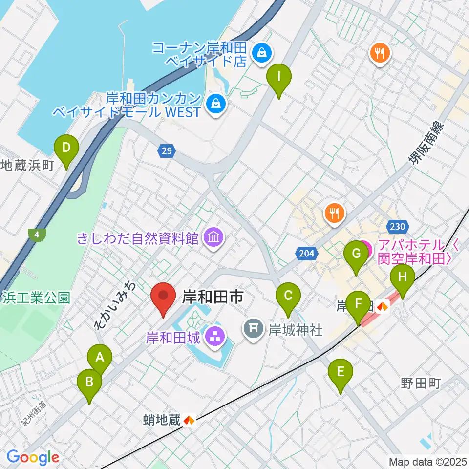 民の謡 岸和田店周辺のコンビニエンスストア一覧地図
