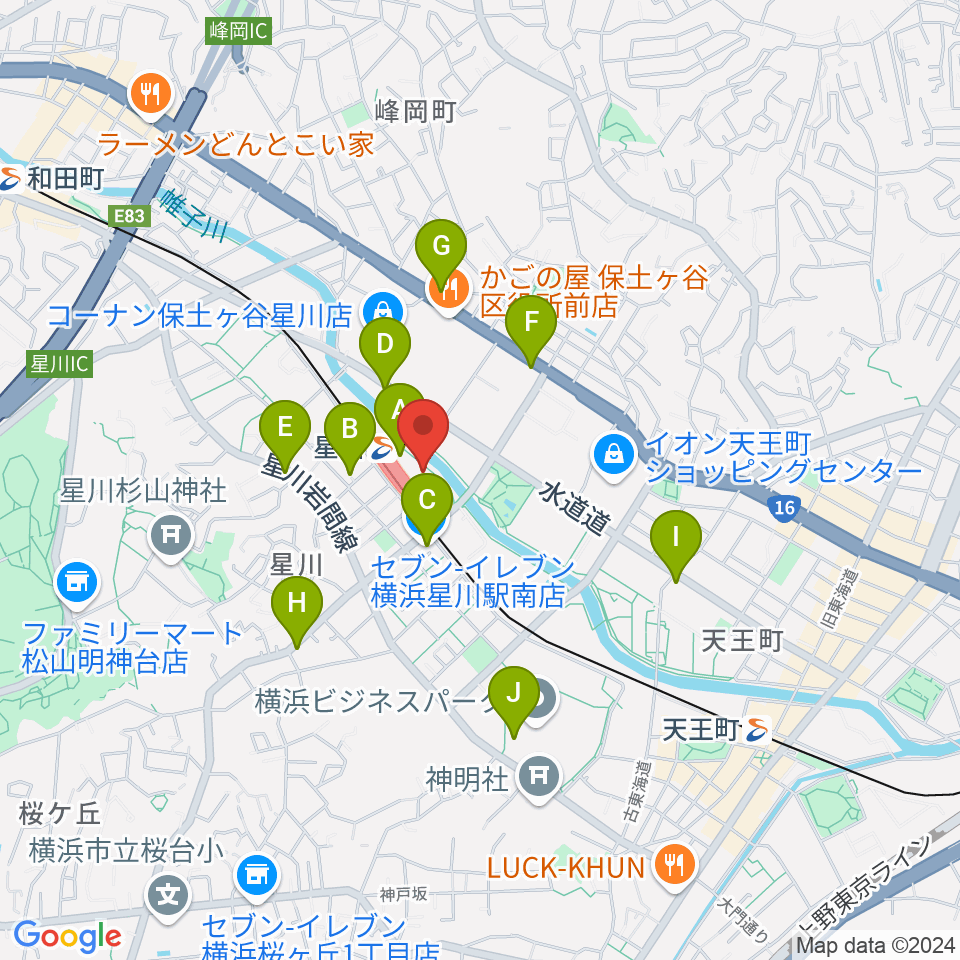 東京音楽学院 横浜星川駅前校周辺のコンビニエンスストア一覧地図